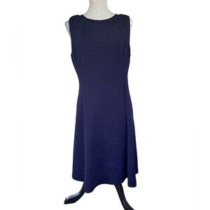 Karl Lagerfeld Paris Navy Textured Sleeveless A-Line Dress Women’s Size 12